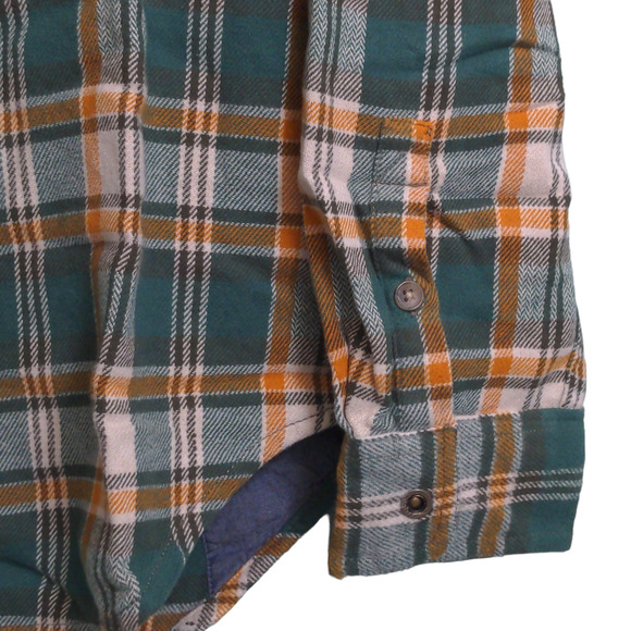 Prana Golden Canyon Flannel Soft Pine Plaid Layer Snaps Pocket Organic M New - Picture 5 of 16